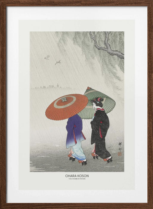 Two Women In The Rain Framed Art Wall Decor