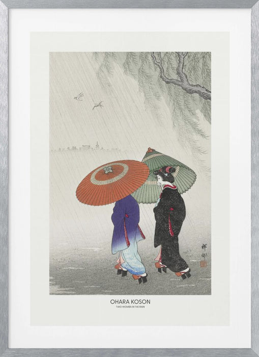 Two Women In The Rain Framed Art Wall Decor