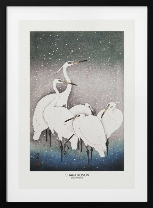 Group Of Egrets Framed Art Wall Decor