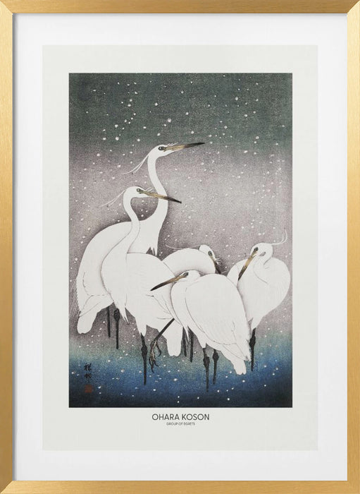 Group Of Egrets Framed Art Wall Decor