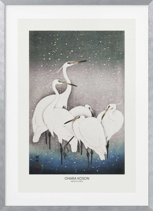 Group Of Egrets Framed Art Wall Decor