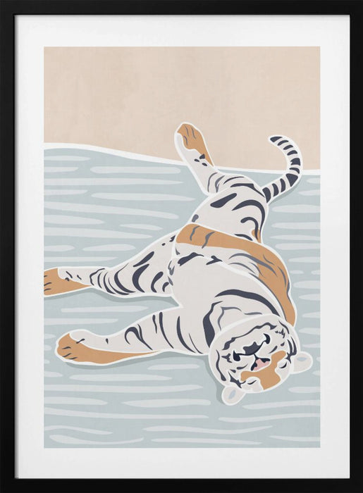 Scandi Sleeping Tiger Children's Art Framed Art Wall Decor