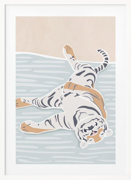 Scandi Sleeping Tiger Children's Art Framed Art Wall Decor