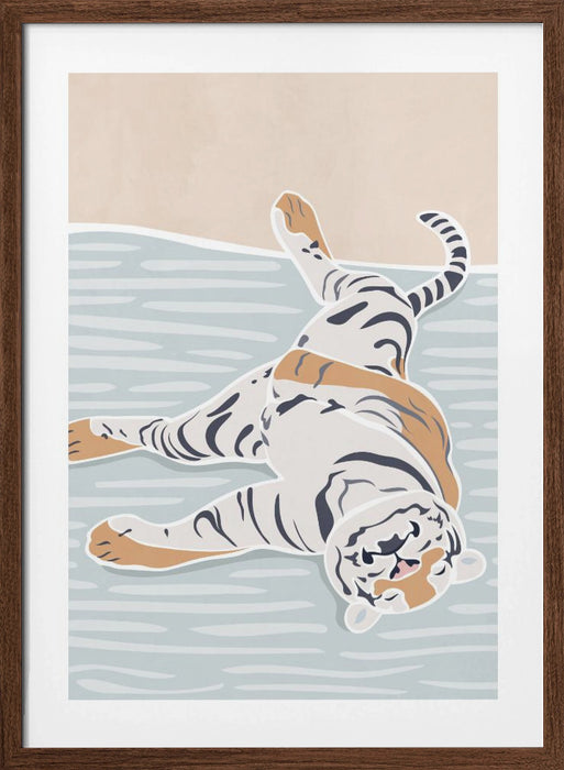 Scandi Sleeping Tiger Children's Art Framed Art Wall Decor