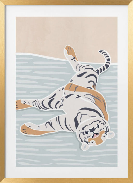 Scandi Sleeping Tiger Children's Art Framed Art Wall Decor