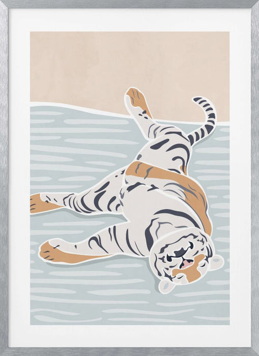 Scandi Sleeping Tiger Children's Art Framed Art Wall Decor