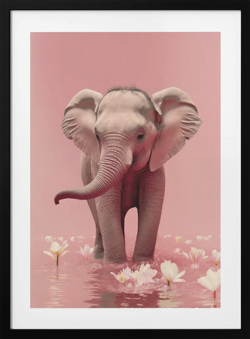 Young Elephant Framed Art Modern Wall Decor