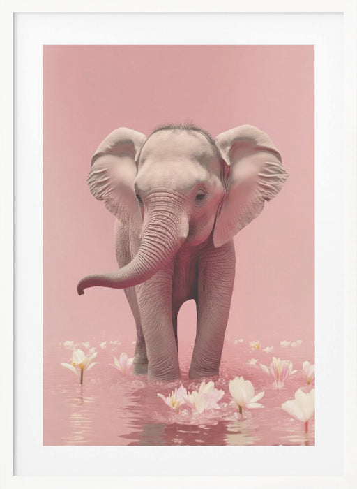 Young Elephant Framed Art Modern Wall Decor