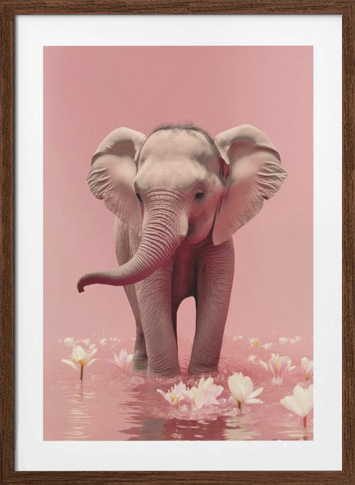 Young Elephant Framed Art Modern Wall Decor