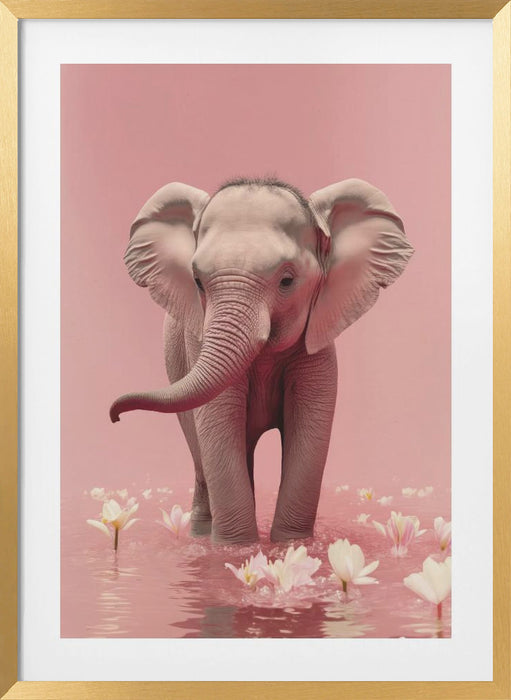 Young Elephant Framed Art Modern Wall Decor