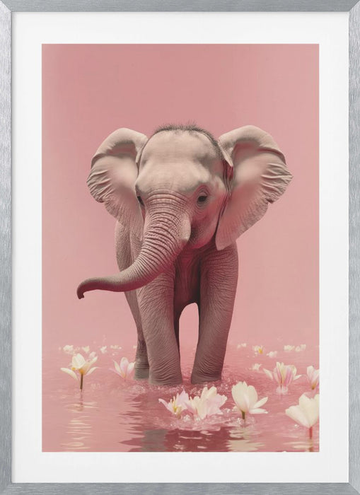 Young Elephant Framed Art Modern Wall Decor