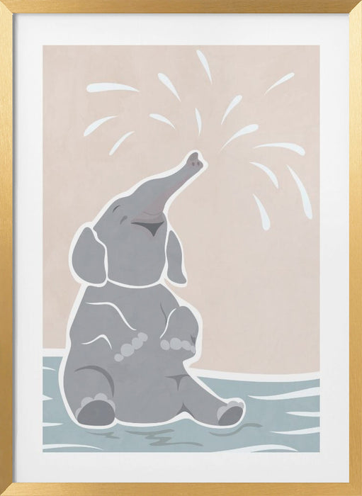 Cute scandi elephant children's art Framed Art Modern Wall Decor