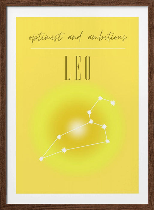 Leo Zodiac Print Art Framed Art Modern Wall Decor