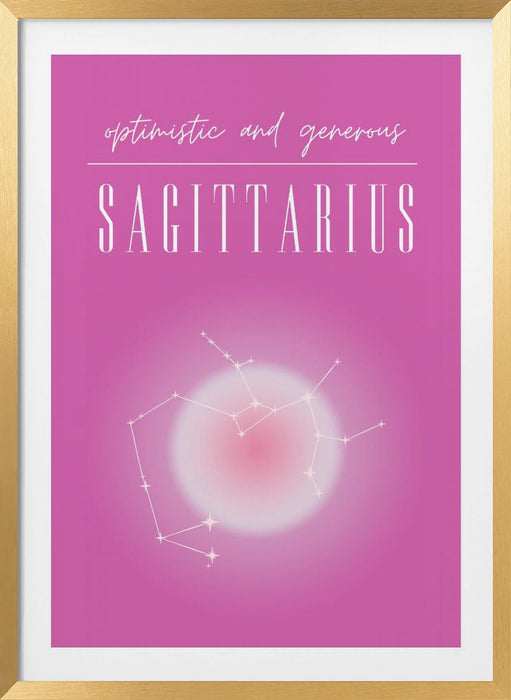 Sagittarius Zodiac Print Art Framed Art Modern Wall Decor