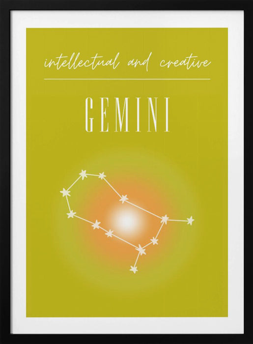 Gemini Zodiac Print Art Framed Art Modern Wall Decor