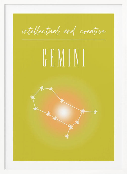 Gemini Zodiac Print Art Framed Art Modern Wall Decor