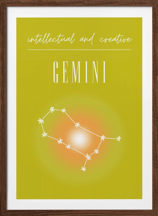 Gemini Zodiac Print Art Framed Art Modern Wall Decor