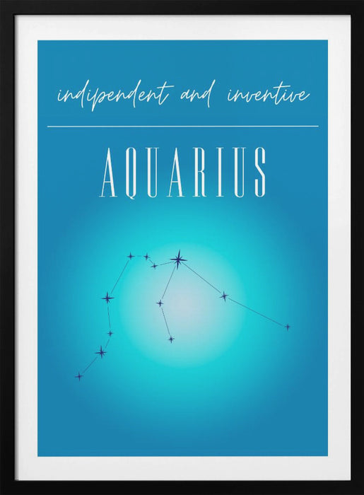 Aquarius Zodiac Print Art Framed Art Modern Wall Decor