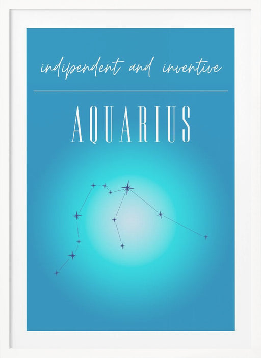 Aquarius Zodiac Print Art Framed Art Modern Wall Decor