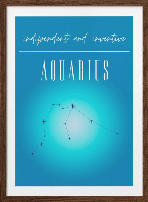 Aquarius Zodiac Print Art Framed Art Modern Wall Decor