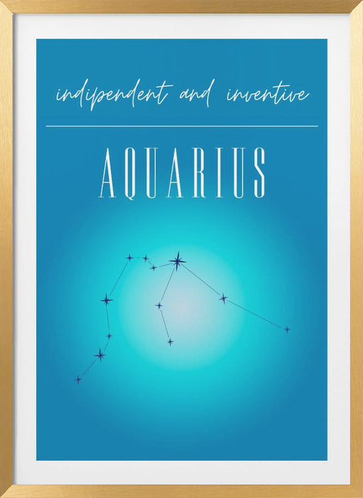 Aquarius Zodiac Print Art Framed Art Modern Wall Decor