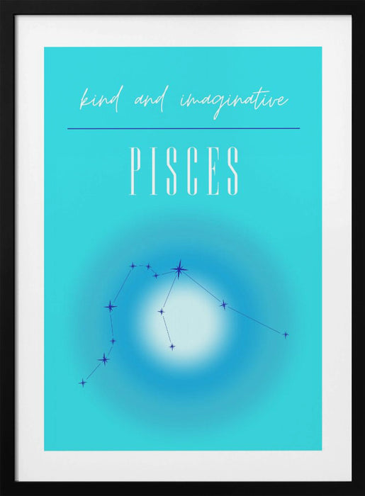 Pisces Zodiac Print Art Framed Art Wall Decor