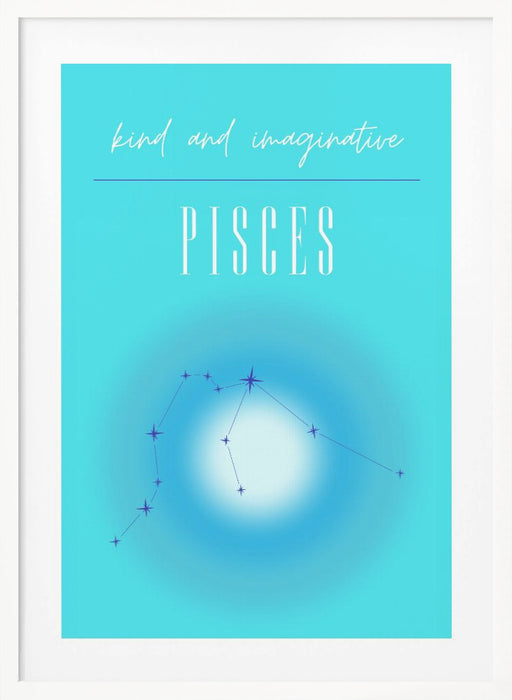 Pisces Zodiac Print Art Framed Art Wall Decor