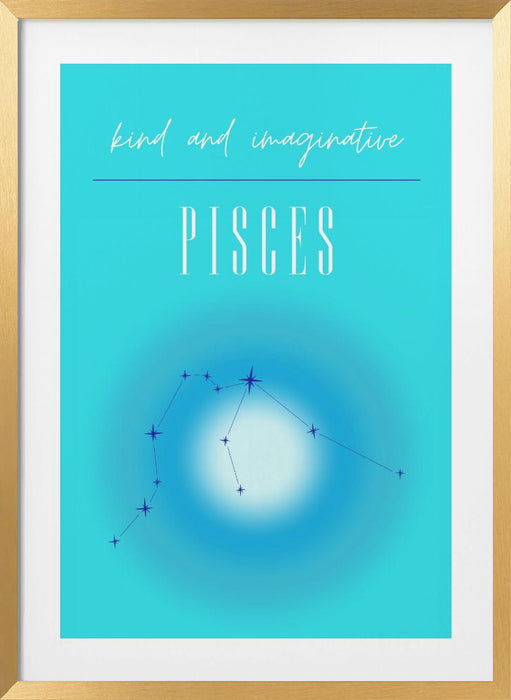 Pisces Zodiac Print Art Framed Art Wall Decor