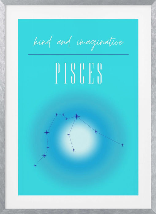 Pisces Zodiac Print Art Framed Art Wall Decor