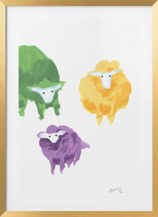 Sheep Triplets Framed Art Wall Decor