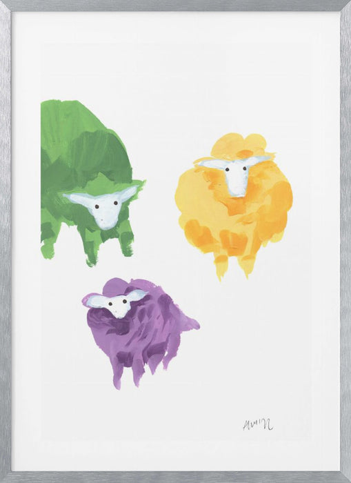 Sheep Triplets Framed Art Wall Decor