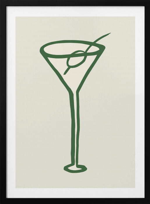 Cocktail Green Framed Art Wall Decor