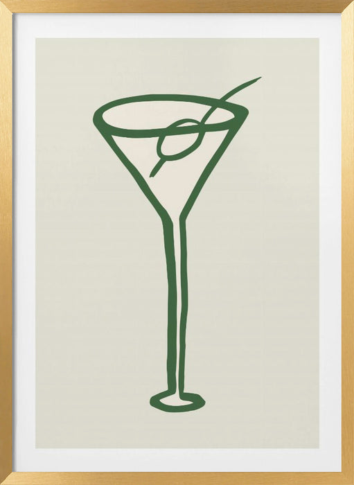 Cocktail Green Framed Art Wall Decor