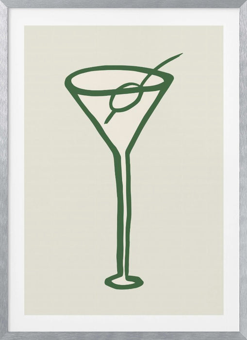 Cocktail Green Framed Art Wall Decor