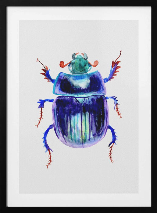 Earth-boring dung beetle or Anoplotrupes stercorosus Framed Art Wall Decor