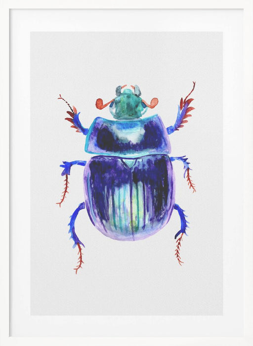 Earth-boring dung beetle or Anoplotrupes stercorosus Framed Art Wall Decor