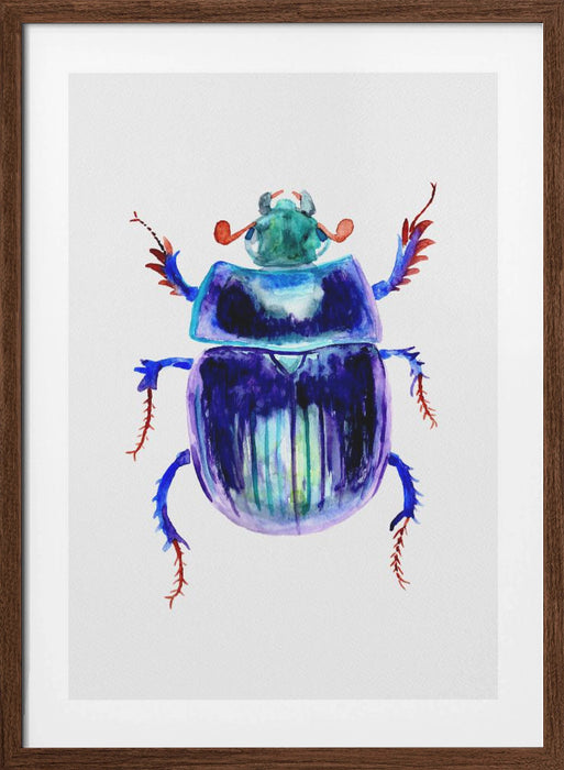 Earth-boring dung beetle or Anoplotrupes stercorosus Framed Art Wall Decor