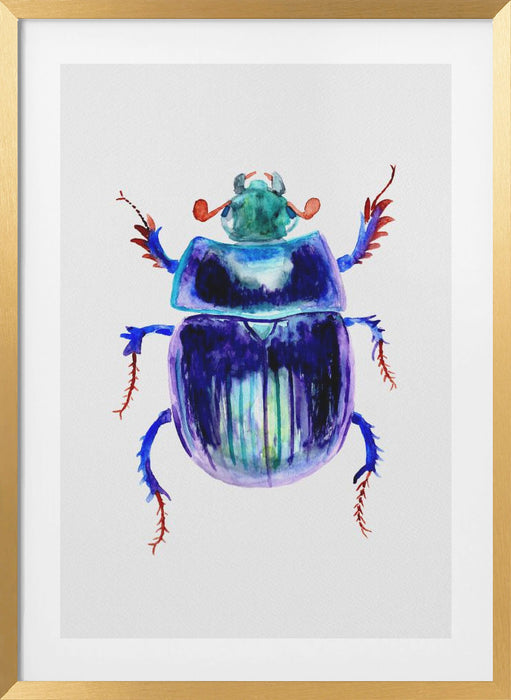 Earth-boring dung beetle or Anoplotrupes stercorosus Framed Art Wall Decor