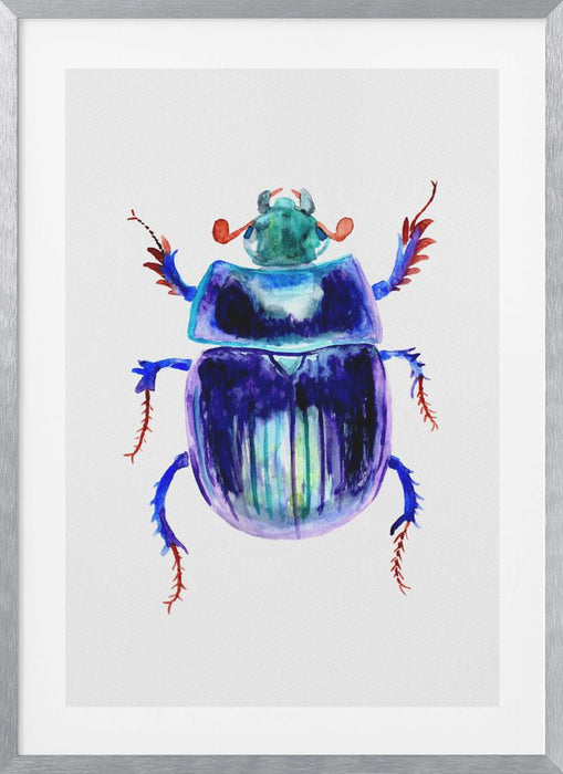 Earth-boring dung beetle or Anoplotrupes stercorosus Framed Art Wall Decor