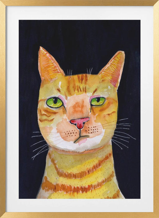 Ginger Cat Framed Art Modern Wall Decor