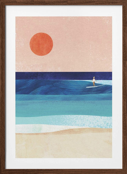 Surf Girl Framed Art Modern Wall Decor