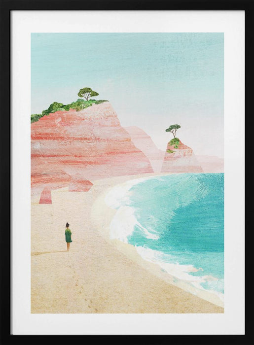 Beach Girl iv Framed Art Modern Wall Decor