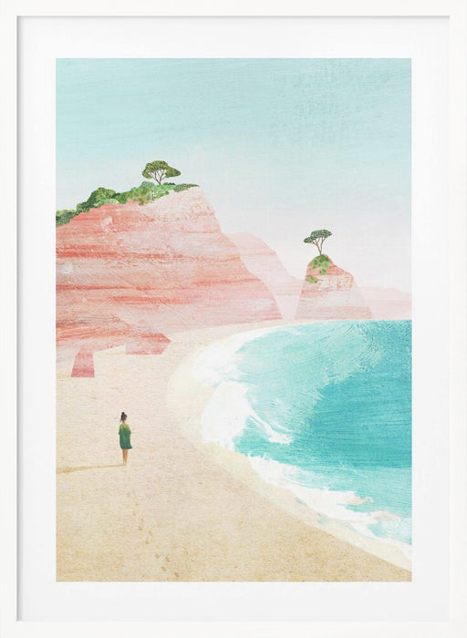 Beach Girl iv Framed Art Modern Wall Decor