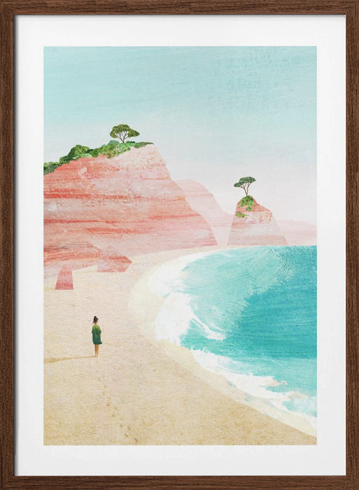 Beach Girl iv Framed Art Modern Wall Decor