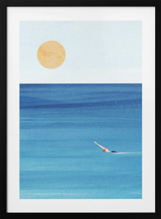 Sea Swim Framed Art Modern Wall Decor