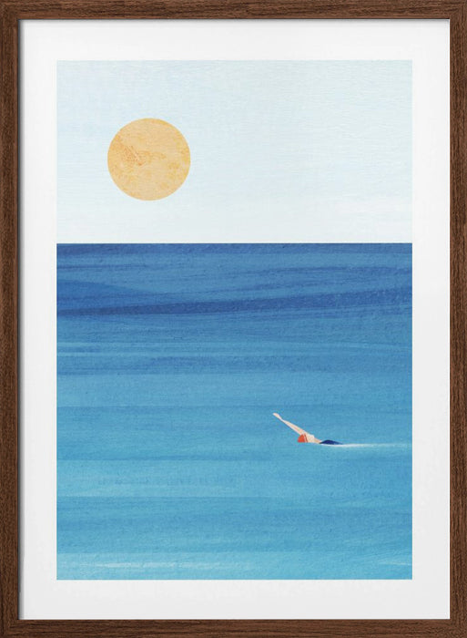 Sea Swim Framed Art Modern Wall Decor