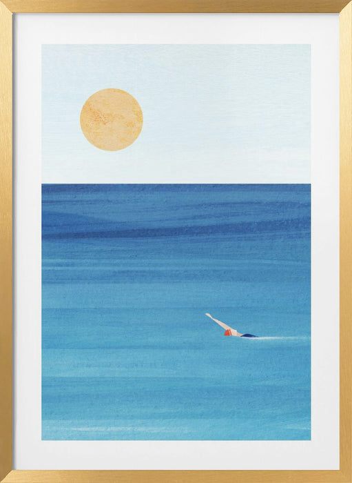 Sea Swim Framed Art Modern Wall Decor