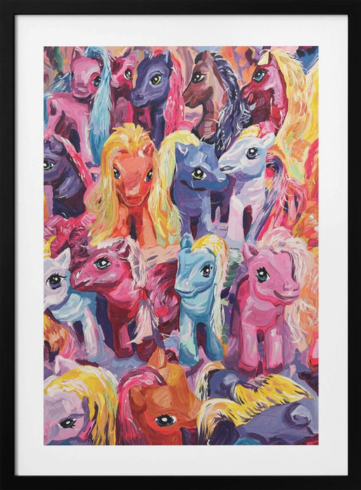 Ponies Framed Art Modern Wall Decor