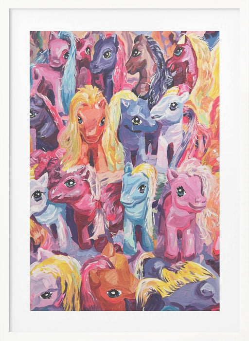 Ponies Framed Art Modern Wall Decor