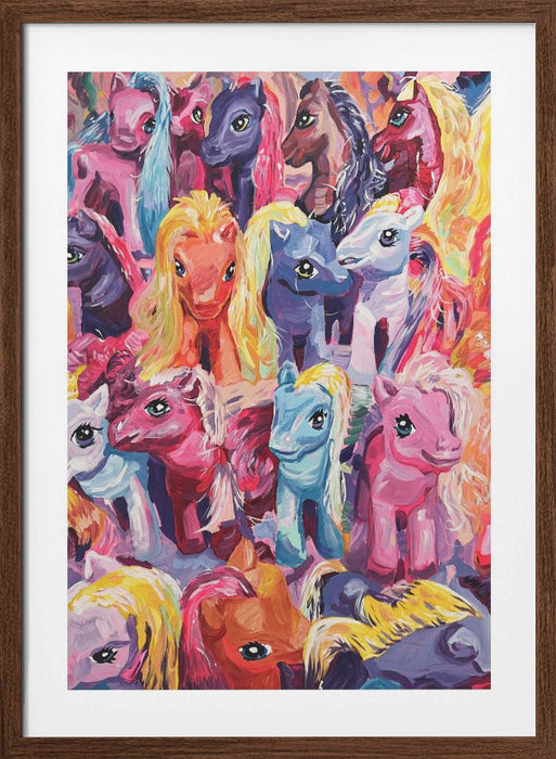 Ponies Framed Art Modern Wall Decor